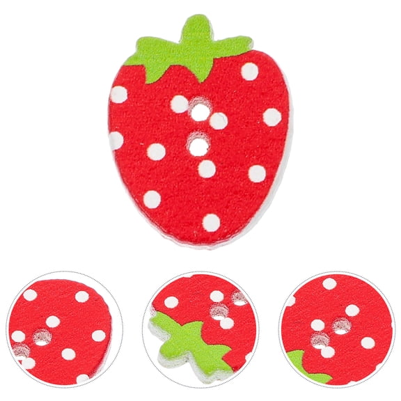 NUOLUX DIY Crafts Button Red 100Pcs 0.1X0.7X0.9In