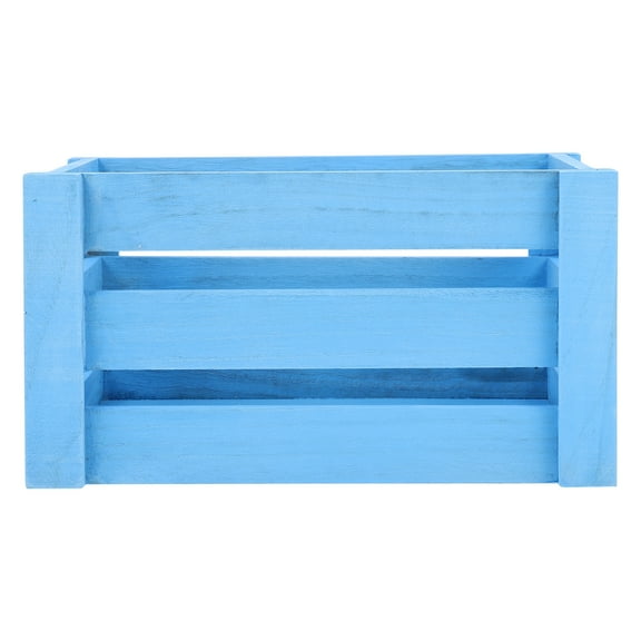 Tineasur Vintage Style Wood Crate Blue Reliable and Practical Organizer