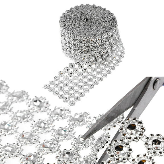 NUOLUX Rhinestone Mesh Roll Crystal Ribbon 1Pcs for Women Wedding