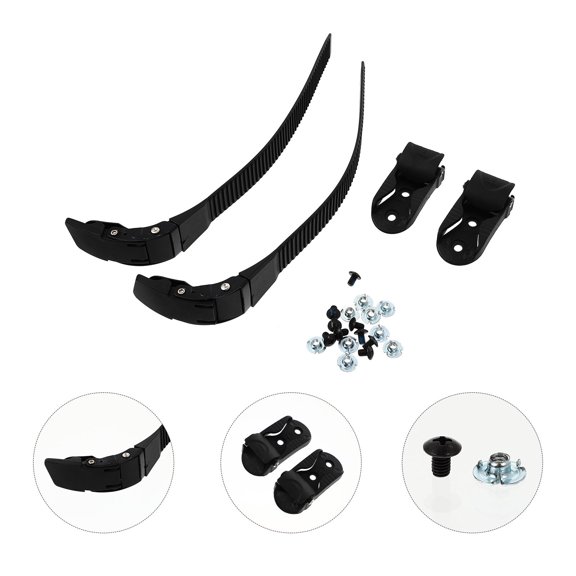NUOLUX Roller Skate Buckle Belts Black Durable PVC for Skating and Sports Activities