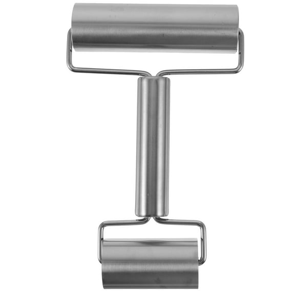 NUOLUX Rolling Pin Double Ended Roller Stainless Steel Pizza Pastry Dough Roller Metal Kitchen Utensil for Baking