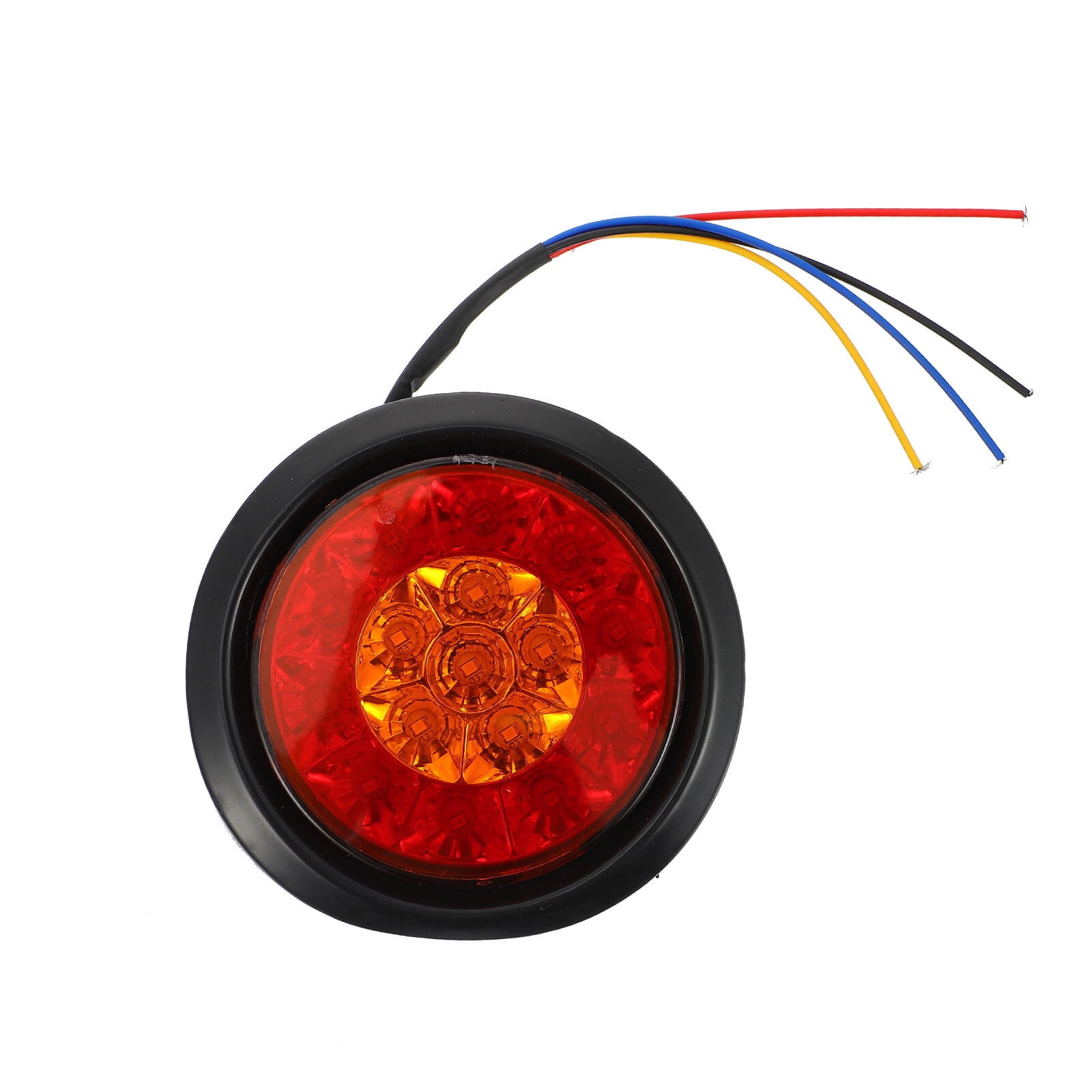 NUOLUX Round LED Trailer Tail Lights 16 LED Tail Lights Rubber Ring