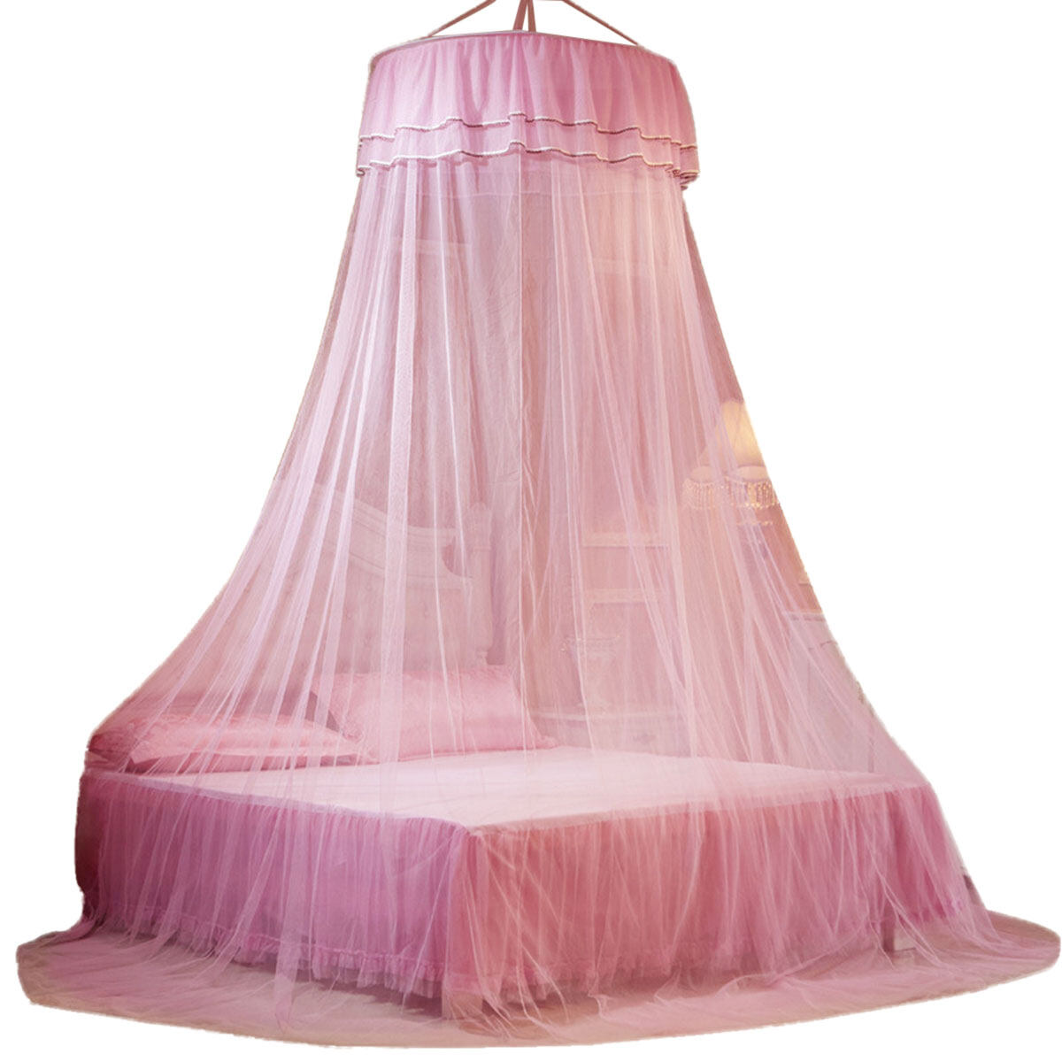 NUOLUX Round Mosquito Net Canopy Dome Bed Curtain Durable Toddler Crib