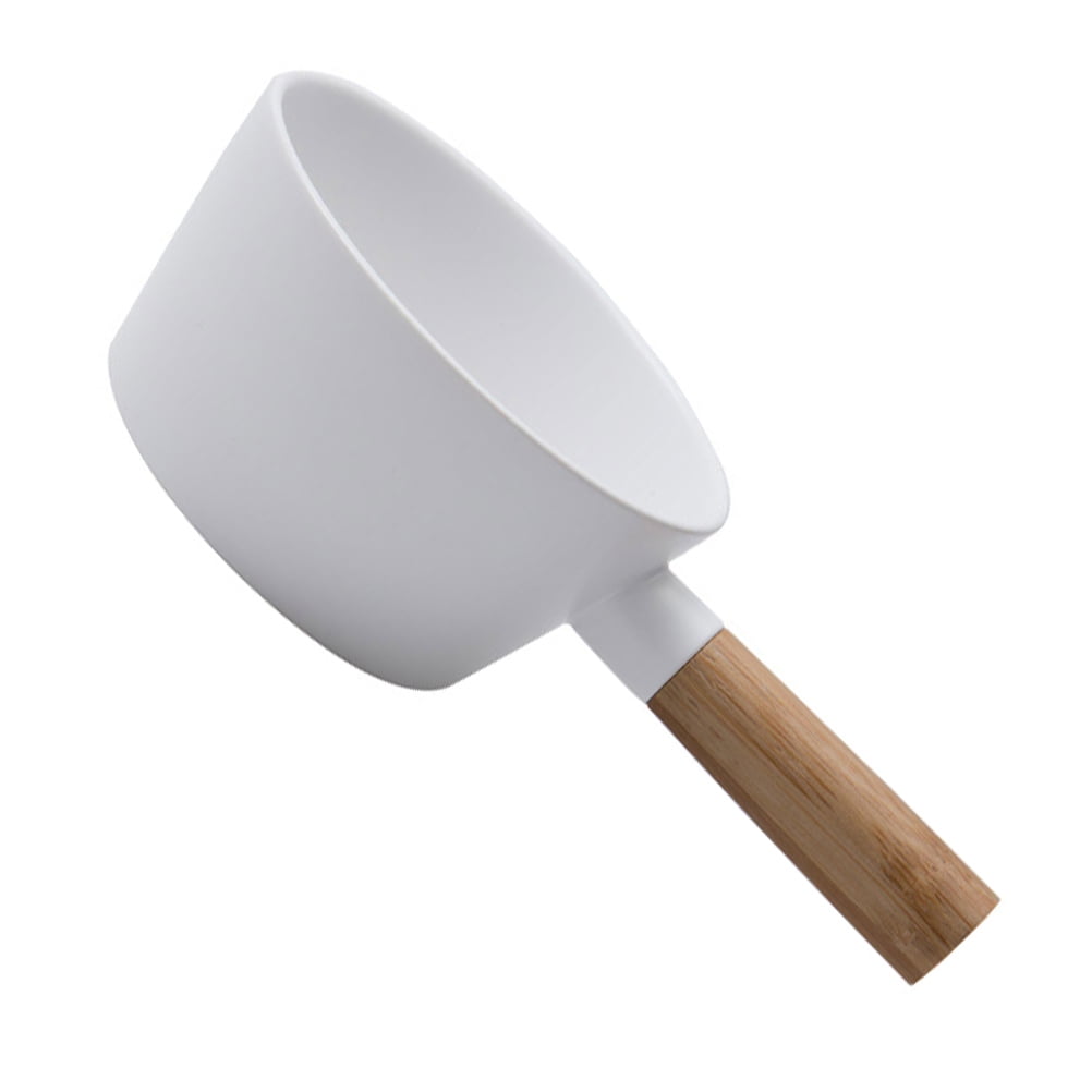 NUOLUX Salad Bowl Wooden Handle Ceramic Milk Boiling Pot Wood Handle