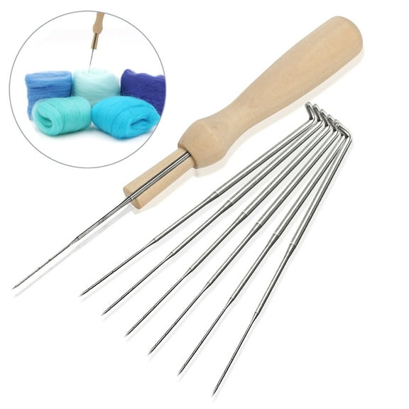 Tineasur Needle Craft Kits Felting Needles Set Silver 7Pcs