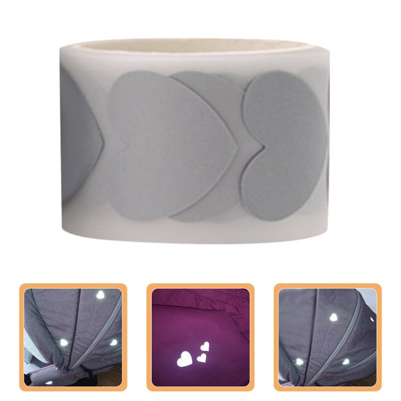 NUOLUX Silver Heart Reflective Iron on Film Tape for Shoes and Aprons