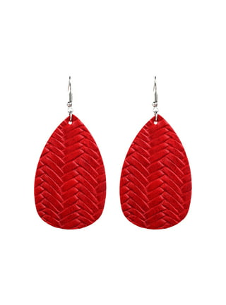 Red Western Causal Earrings for Women & Girls - Plastic Drops & Danglers