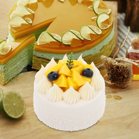NUOLUX White PVC Simulation Cake Model for Home and Shop Decoration
