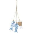 thumbnail image 1 of LABELEPH 1Set Wooden Fish Hanging Ornament Rustic Wall Decor Simulated Fishing Net Pendant For Festival Party Use, 1 of 6