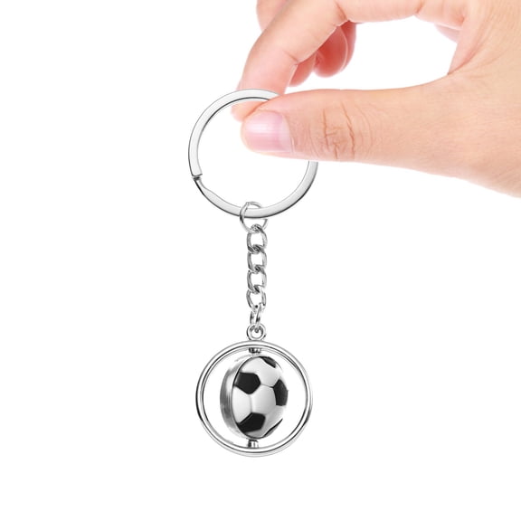 NUOLUX Soccer Keychain Rotating Sports Key Backpack Charm Birthday Gift for Soccer Fans