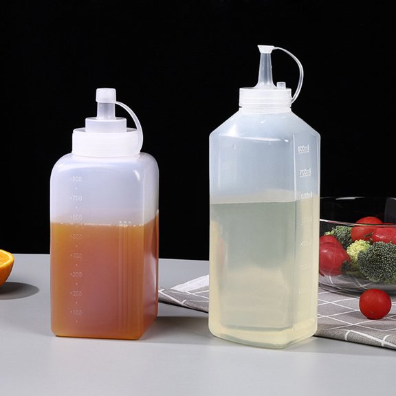 NUOLUX Squeeze Condiment Bottle White Easy Squeezing No Leaks for Home Use