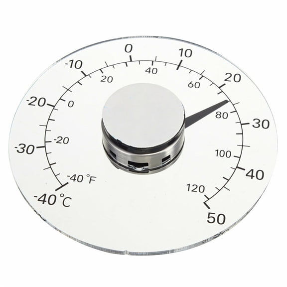 NUOLUX Stick On Window Thermometer, Indoor Outdoor Use, Round Dial, 4.3 Inch Diameter, Accurate Temperature Gauge