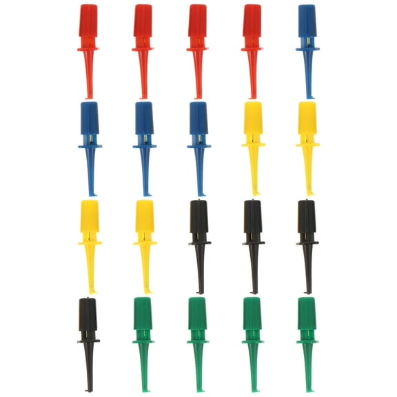 Tineasur Plastic Test Hook Grabber for Electronic Testing, Assorted Colors, 20 Pieces, and Easy to Use