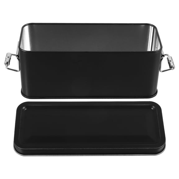 NUOLUX Tinplate Storage Box 1Pack Black Rectangular For Food Storage present Wrapping Home Organization