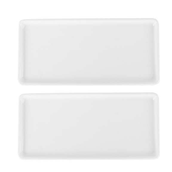 CATIEBYE Vassoio Rettangolare Bagno Storage Trays Ceramic White 2Pcs