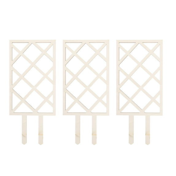 CATIEBYE Wooden Plant Trellis Khaki Premium Wood for Garden Climbing Plants 3Pcs
