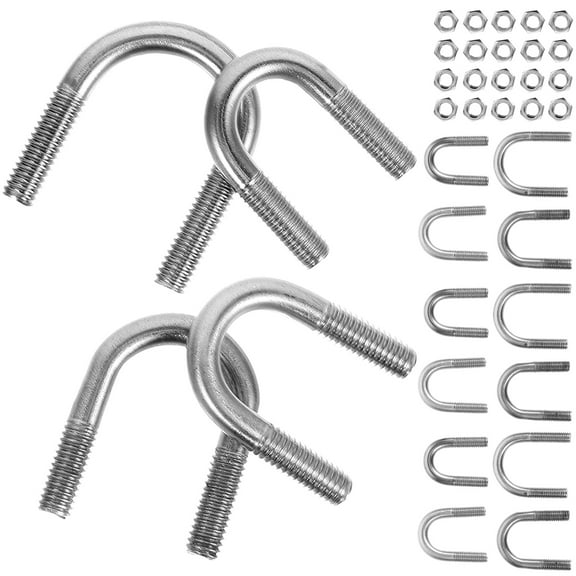 NUOLUX U Bolt 304 Stainless Steel Fastening Round Bend U Bolts 1 Set for Domestic Use and Industrial Applications