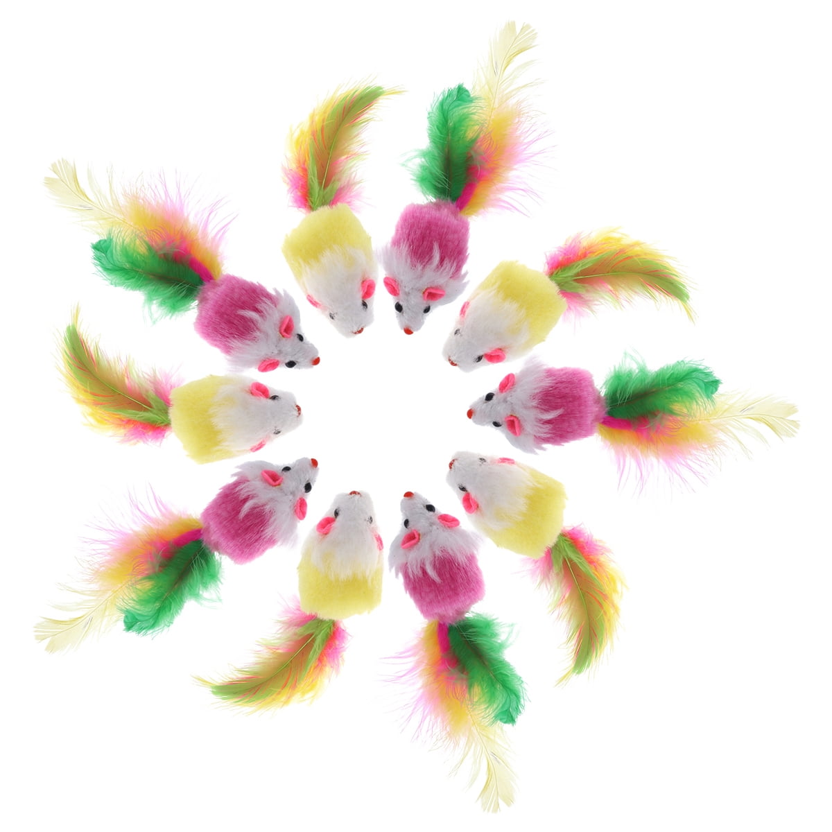NUOLUX UEETEK 10PCS Furry Pet Toys Mice Cat Toy Mouse Cat Catcher Toys