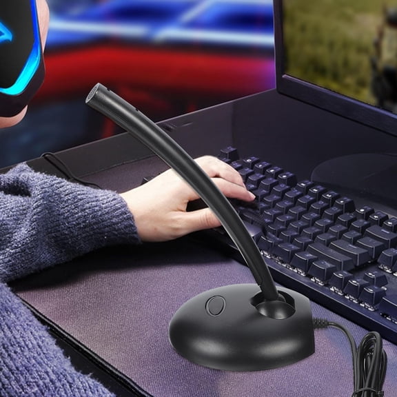 NUOLUX USB Desktop Microphone Black with Base for Home Recording Live Streaming Game Chat and Conference