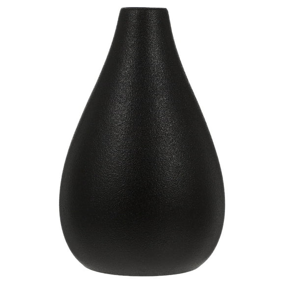 Tineasur Black Ceramic Zen Vase Minimalist Flower Vase for Home Decor and Desktop