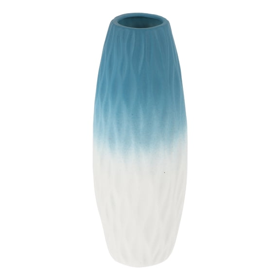 NUOLUX White Ceramic Flower Vase, Geometric Farmhouse Style Table Centerpiece, Glazed Decorative Hydroponic Wedding Vase
