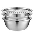 thumbnail image 1 of NUOLUX Vegetable Bowl Grater Slicer Colander Fruit Strainer Kitchen Cutter Basket Drain Washing Rice Basin Potato Dicer Set, 1 of 6