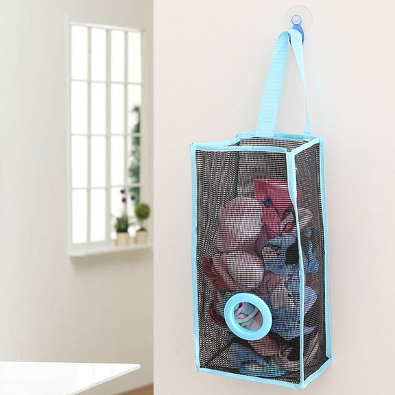 NUOLUX Ventilated Hanging Trash Organizer 1Pack Blue PVC Mesh for Kitchen and Vegetable Storage