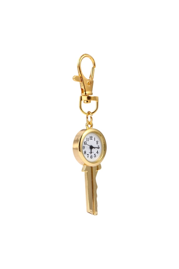 Quartz Pocket Watch Keychain Golden Metal 1Set