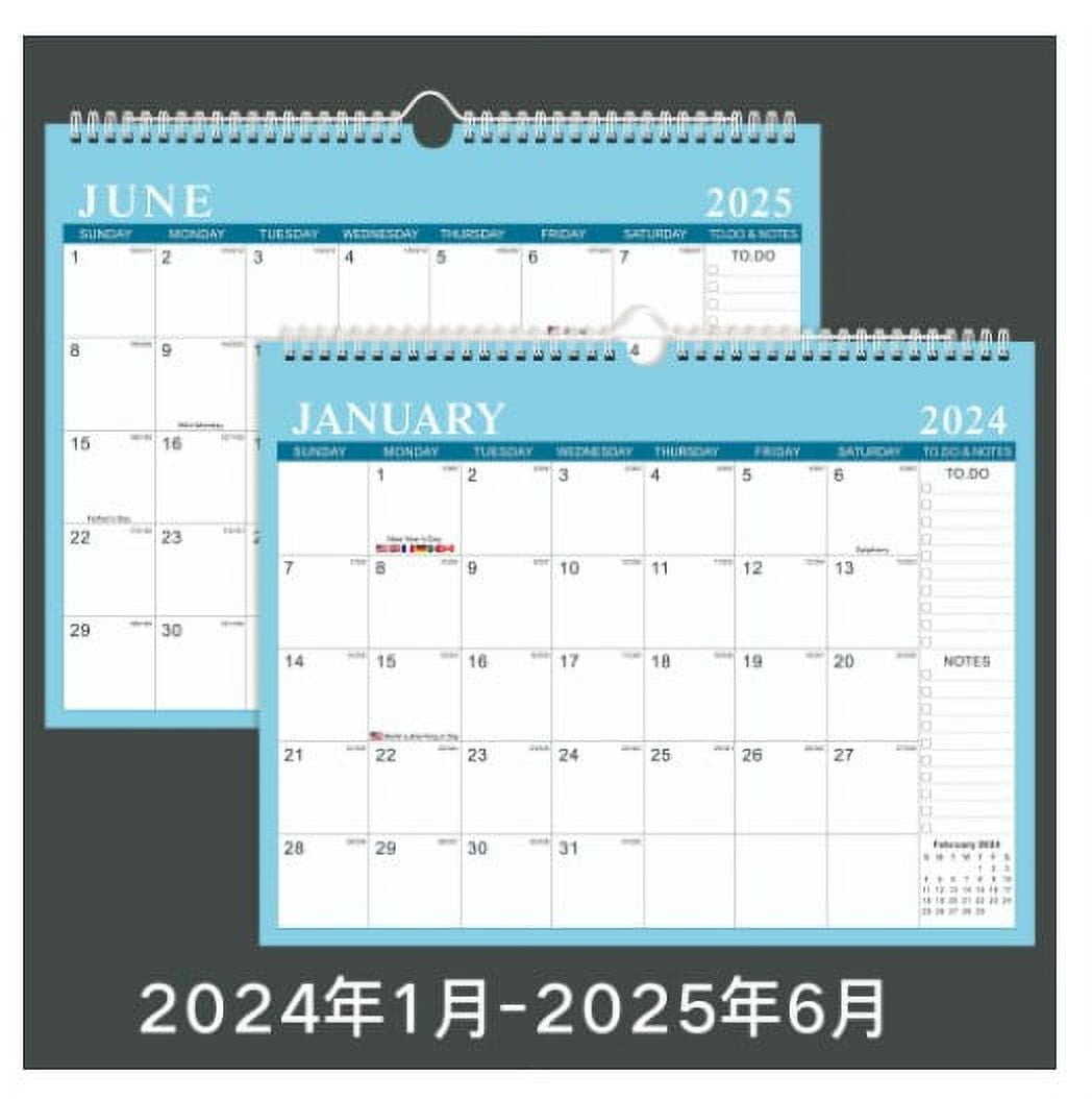 NUOLUX Wall Calendar English Calendar Desktop 20242025 Calendar