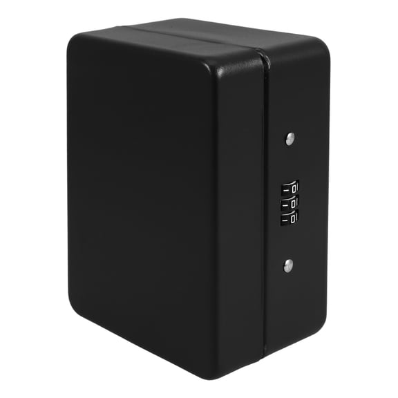 NUOLUX Wall-Mounted Key Box 1 Pack Large Capacity Iron Plate Lockable Storage Organizer Black 15.3 x 12 x 7.8 cm