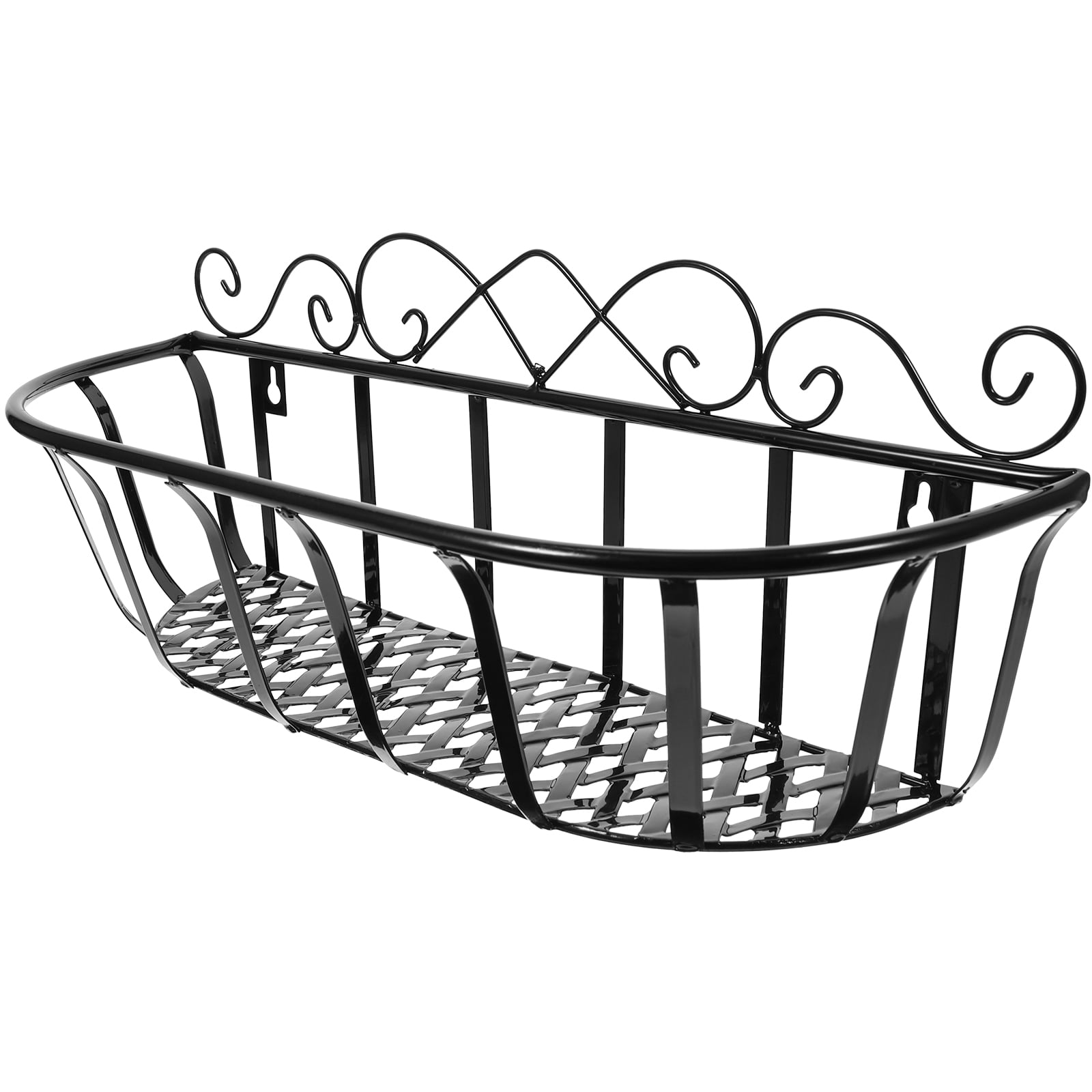 NUOLUX Wall Wrought Iron Shelf Wallmounted Storage Rack Basket Living