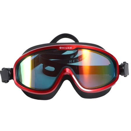 NUOLUX Waterproof Swimming Glasses Antifog Goggles Practical Eye Protector Unisex Diving Goggles Red