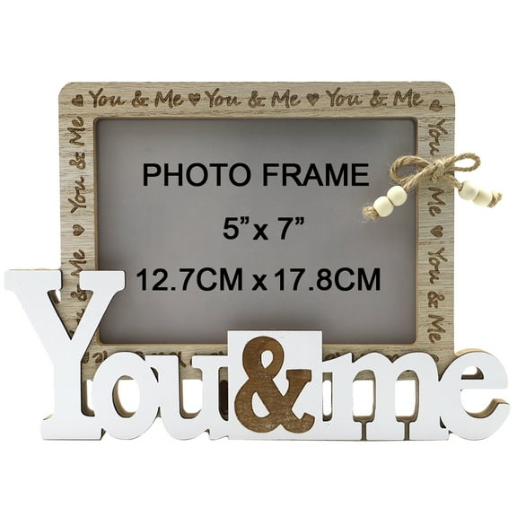 NUOLUX Wooden Wedding Picture Frame, Desktop Standing Photo Frame for Engagement, Anniversary, and Special Occasion