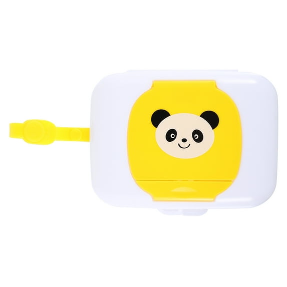 CATIEBYE Portable Wet Tissue Case Yellow PP Plastic Dust-Proof for Storage Use 1Pc
