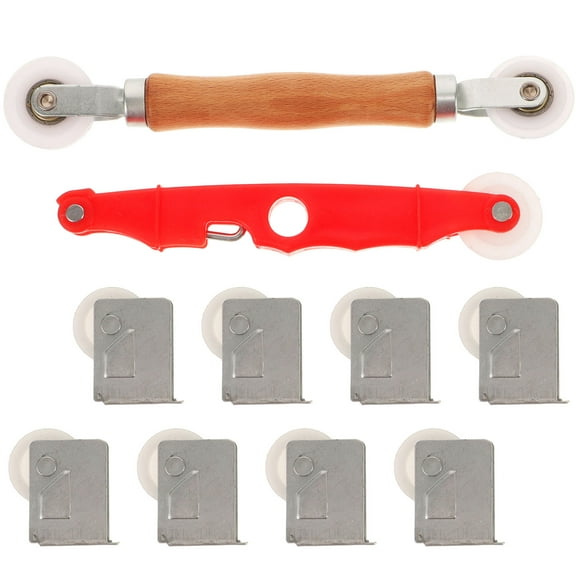 NUOLUX Window Screen Spline 1Set Wooden Double Head Roller For Screen Installation