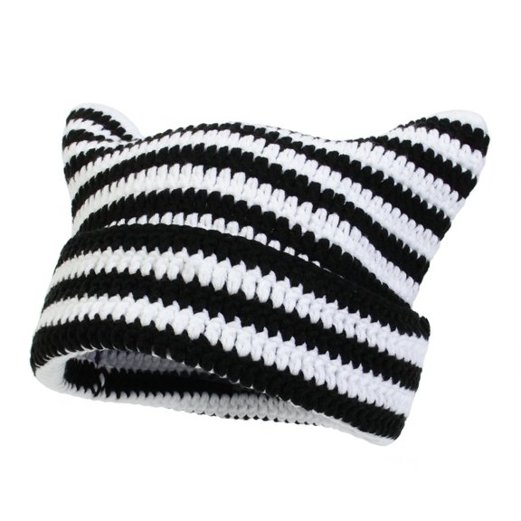 NUOLUX Winter Knit Hat Cute Cat Knitted Cap Winter Beanie Hat Thicken Knitting Hat Winter Supply