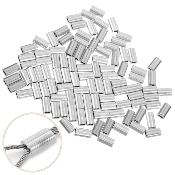 NUOLUX Wire Rope Crimp 100Pcs Silver 8-Shaped for Diy Projects and Enthusiasts