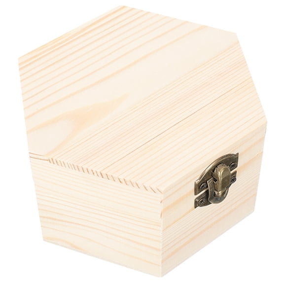 NUOLUX Unpainted Wooden Hexagon Box Natural Material for Special Occasions