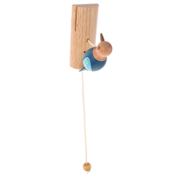 NUOLUX Woodpecker Knocker, Blue Wooden Chime, Pull Rope, Home Entrance