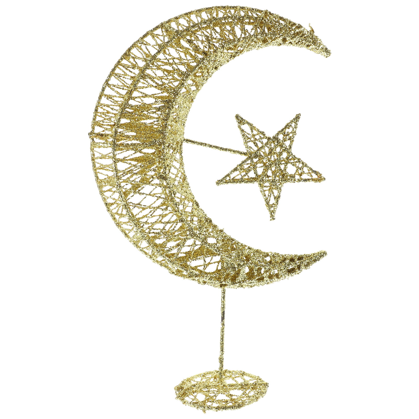NUOLUX Wrought Iron Christmas Tree Topper Glittering Star and Moon