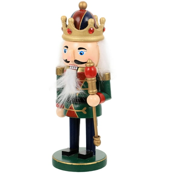 Tineasur Christmas Nutcracker Wood Decoration Olive Green Tabletop