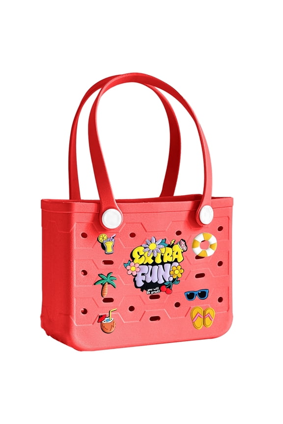 11" Small Capacity EVA Beach Bag for Woman, Waterproof Shopping Tote Bag, Perfect for Pool or Travel