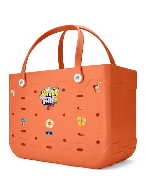 17" New Large Capacity EVA Beach Bag for Woman, Waterproof Shopping Tote Bag, Perfect for Pool or Travel