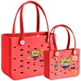 thumbnail image 1 of NUOYI PIEIN 2 Sets M+S Women's EVA Beach Bag with Decorative Accessories, Waterproof Daily Leisure Shopping Tote Bag, 1 of 7