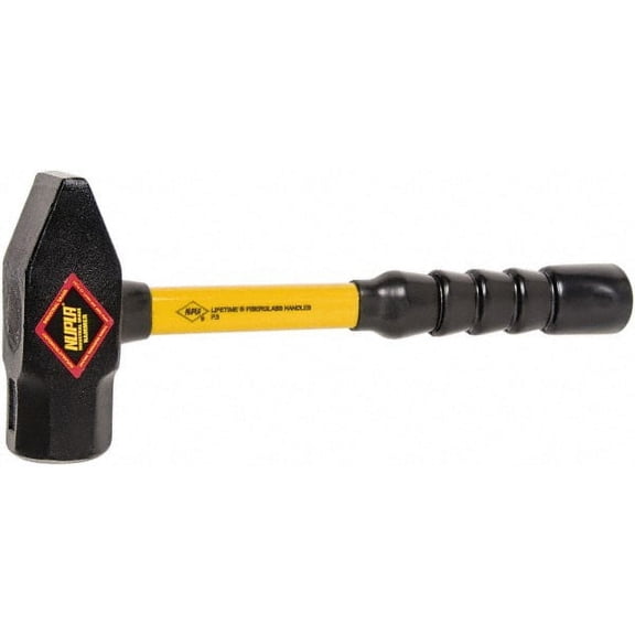 NUPLA 4 Lb Head Forged Steel Cross Pein Hammer 14" Fiberglass Handle, 1-3/4" Face Diam, 14" OAL