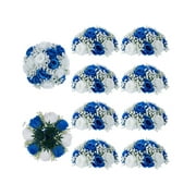 NUPTIO Baby's Breath Artificial Flowers Bulk: 10 Pcs Royal Blue Silk Wedding Flowers for Centerpiece Table Decorations