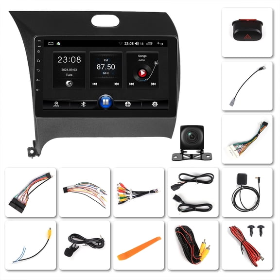 NURATIT 2+64G 9inch Car Stereo for Kia Forte 2013-2018 w/GPS Navigation 2017 2016 2015 2014 with Carplay Android 13 Auto Double Din Touchscreen Car Radio Receiver Backup Camera