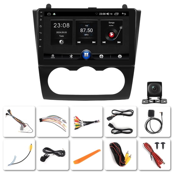 NURATIT 2+64G Android 14 Double Din Car Stereo for Nissan Altima 2008-2012 with 9 Inch Touchscreen Radio Built-in Carplay/Android Auto/GPS/Bluetooth/FM/AUX-in