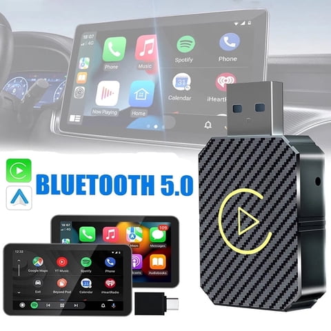 NURATIT 2-in-1 Wireless CarPlay & Android Auto Adapter - Fast, Stable, Plug & Play USB A/C for iOS 10+ & Android 11+
