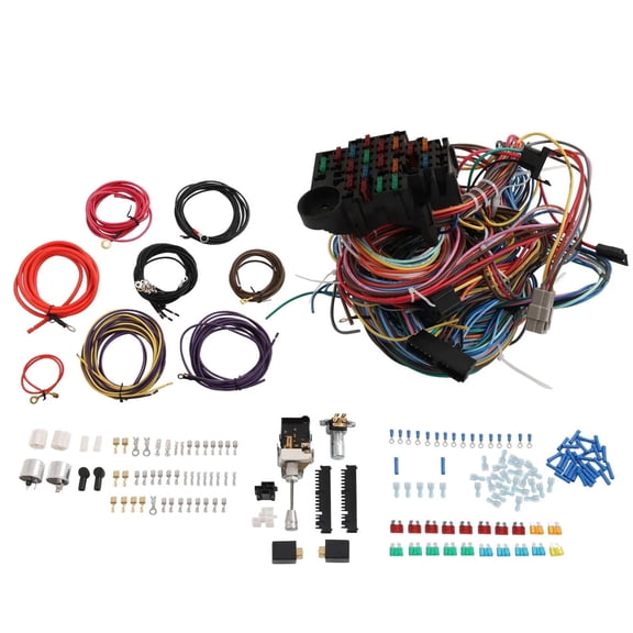 NURATIT 22-Circuit Wiring Harness Kit for Hot Rod, Street Rod & Custom Cars - Universal XL Wires